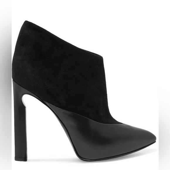 Jimmy Choo Black Leather and Suede Diad Ankle Boots Size 38.5 - Picture 4 of 15